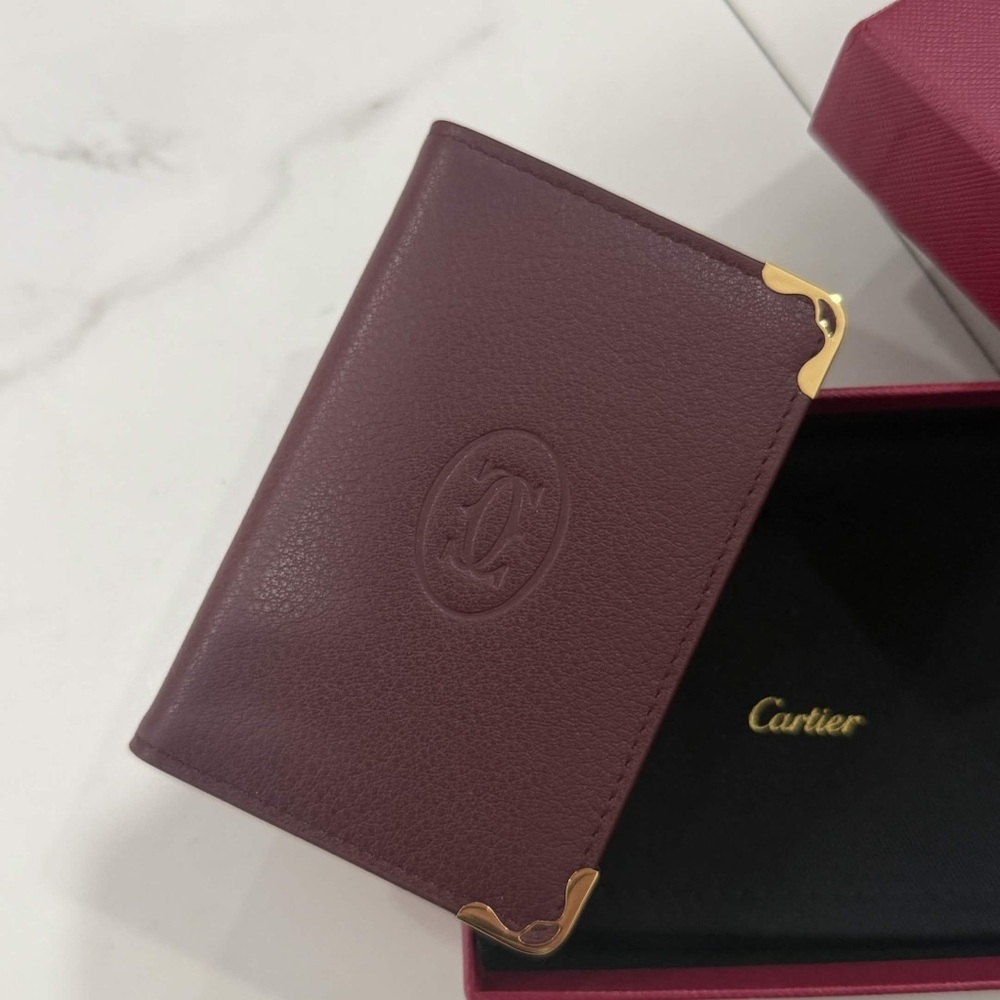 Cartier Must De Cartier Red Leather Bifold Card Holder